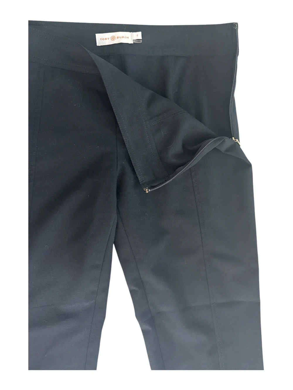 TORY BURCH Azalea Black Slim Ankle Pants Wool blend